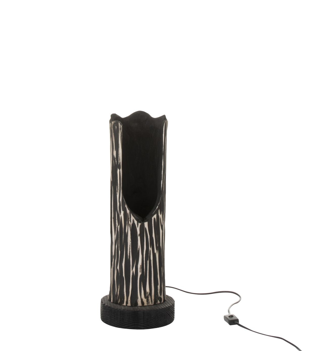 Stojací dřevěná lampa Paulownia Black 1 - Ø 20*51 cm J-Line by Jolipa
