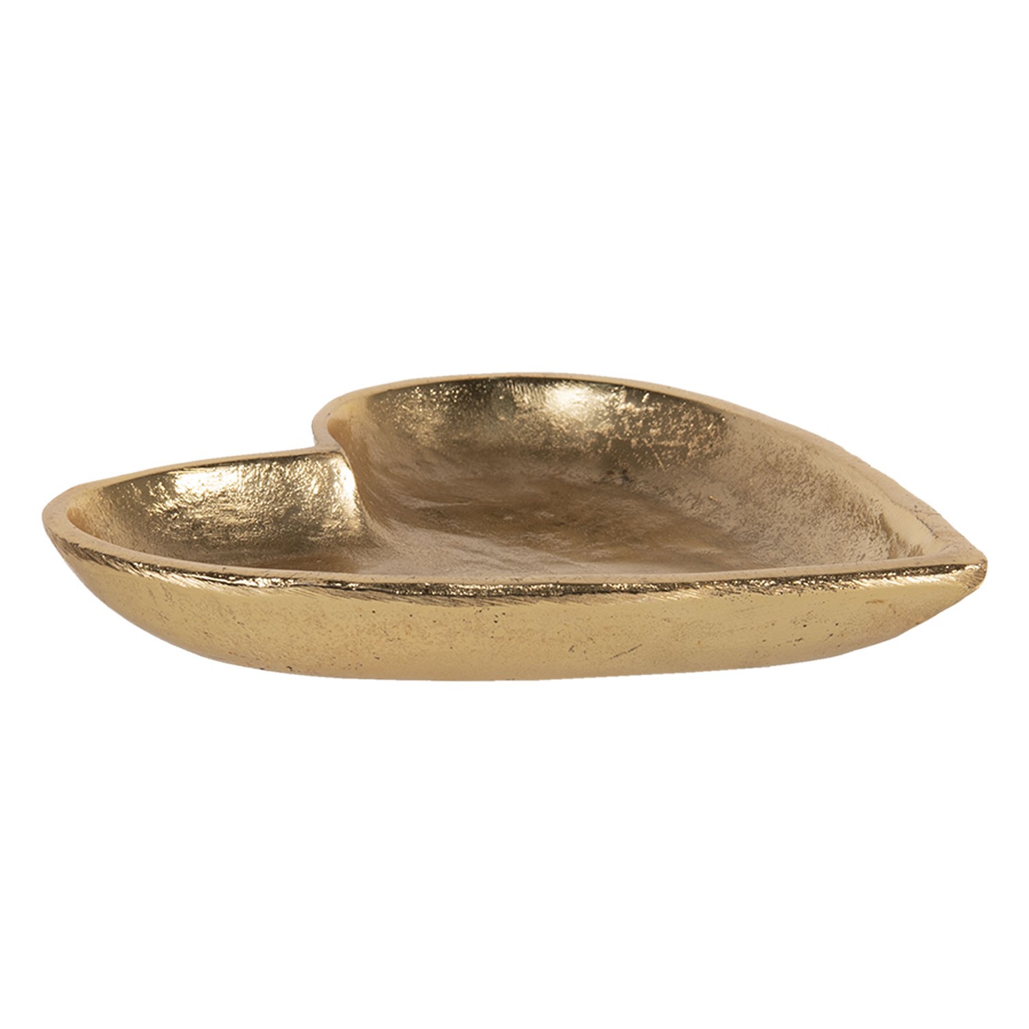 Zlatý dekorativní talíř z hliníku ve tvaru srdce  M - 17*17*2 cm Clayre & Eef