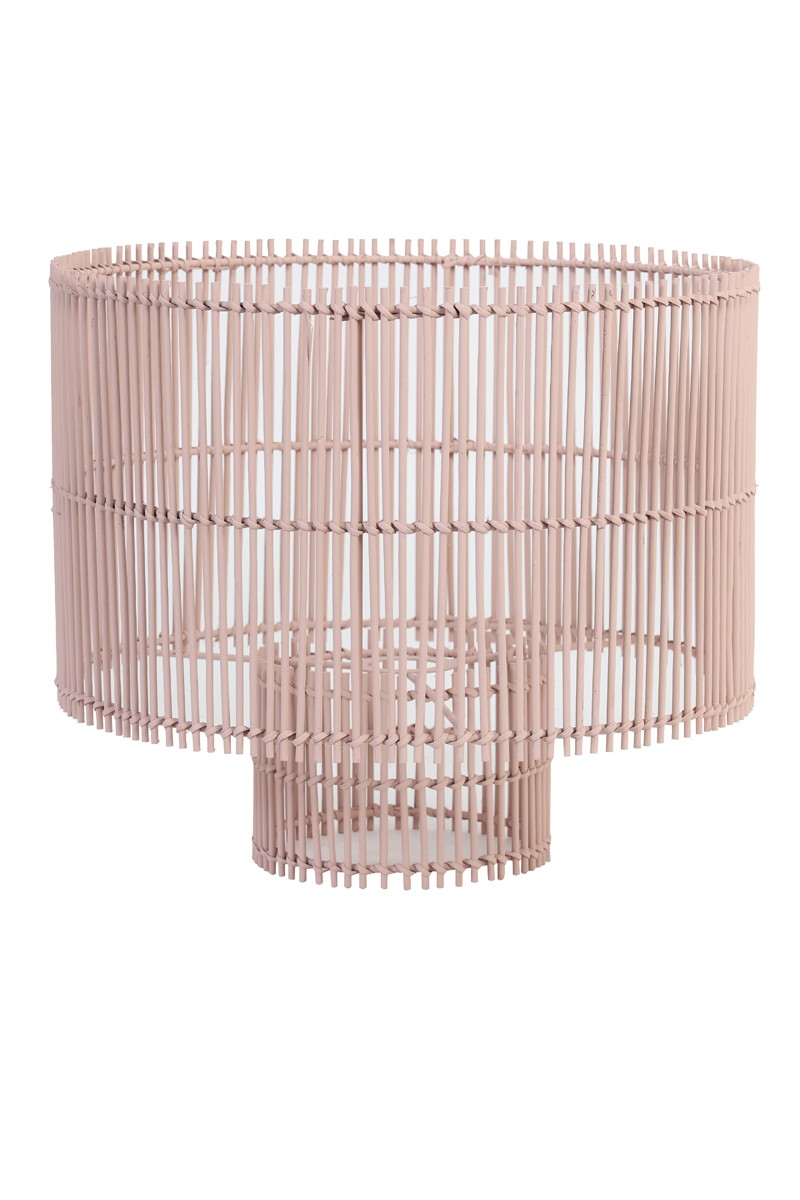 Světle růžové bambusové stínidlo Rodger - Ø 40*35 cm Light & Living