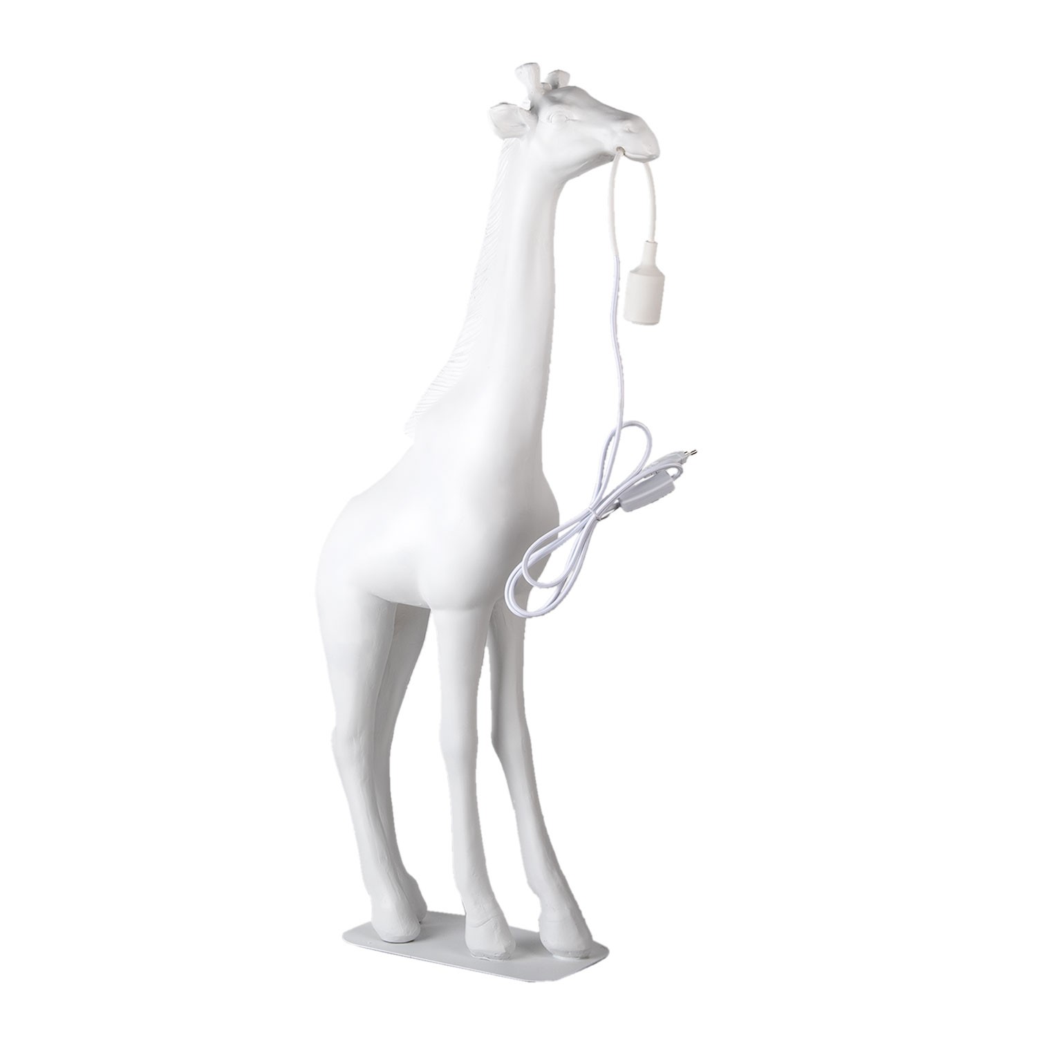 Bílá stojací lampa žirafa - 48*18*99 cm E27 Clayre & Eef