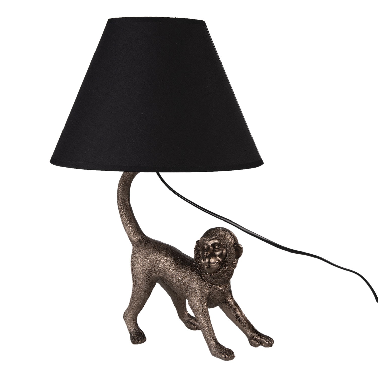 Stolní lampa Monkey s černým stínidlem - 29*27*43 cm E27 Clayre & Eef