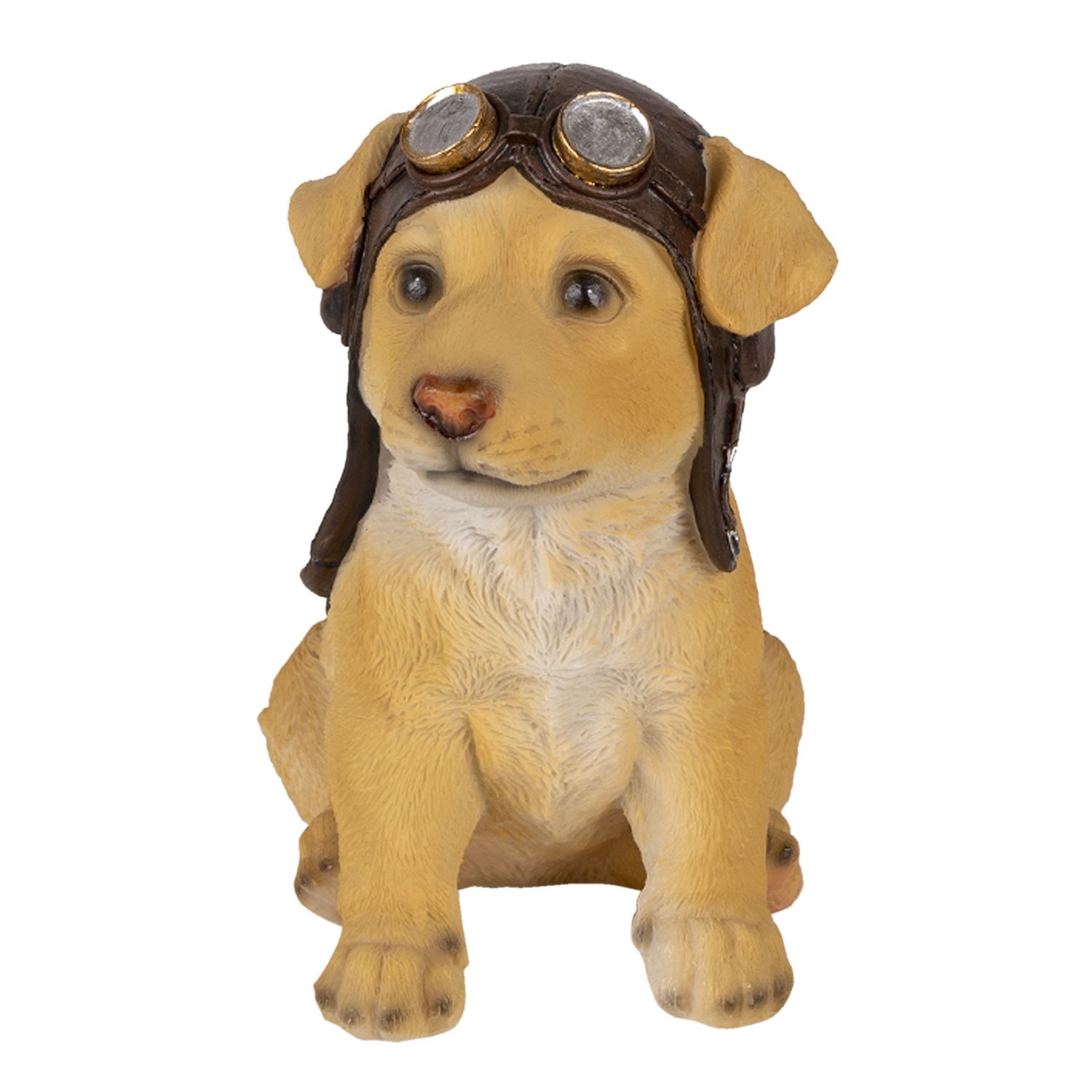 Dekorativní soška psa s motorkářskou čepicí - 14*10*16 cm Clayre & Eef