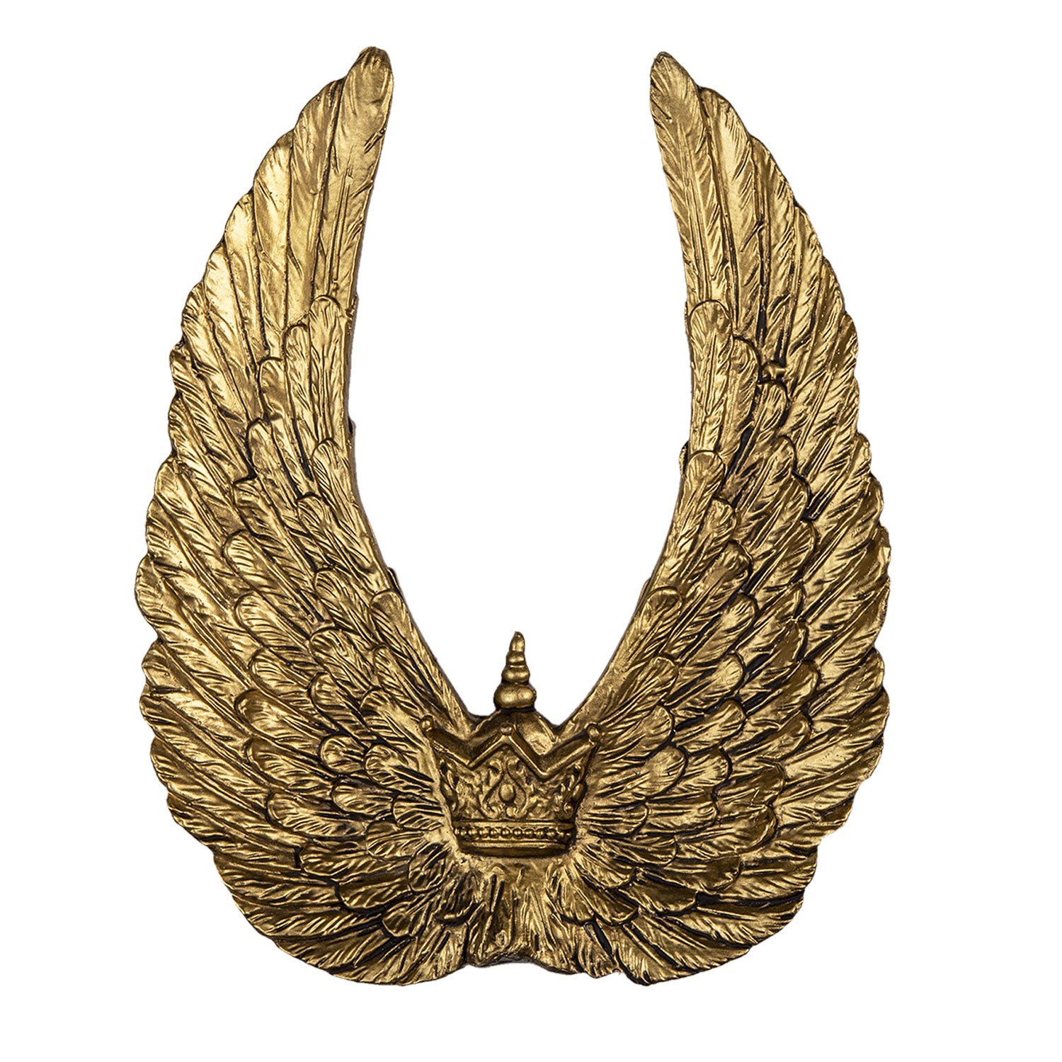 Zlatá dekorativní křídla s korunkou - 22*4*28 cm Clayre & Eef