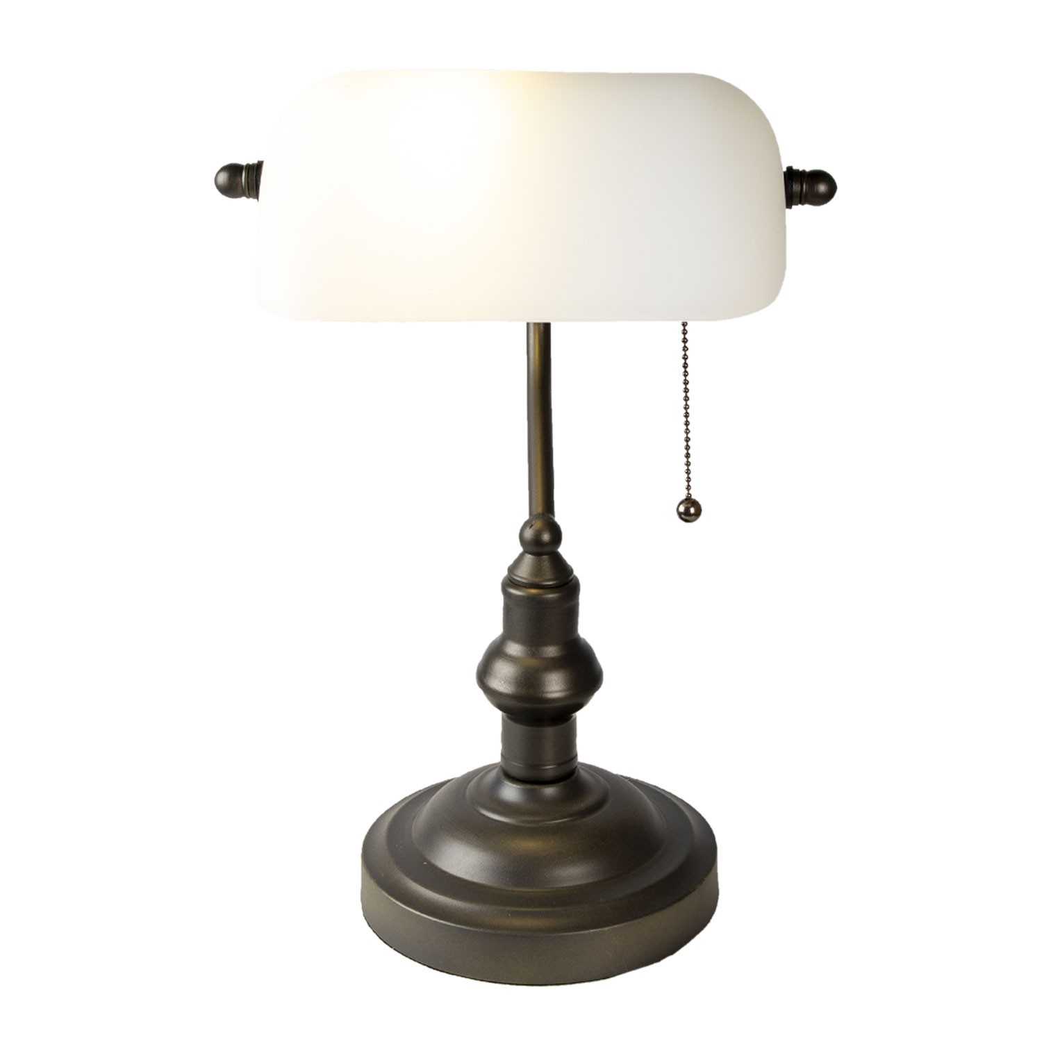 Kovová stolní lampa s bílým stínidlem Michel - Ø 27*40 cm E27/max 1*60W Clayre & Eef