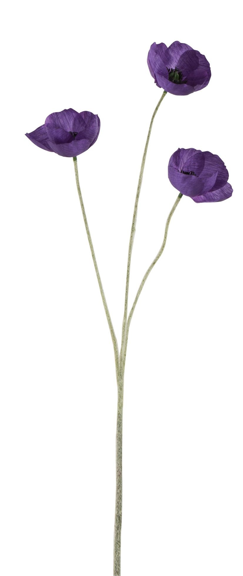 Fialová umělá dekorativní květina Vlčí mák - 15*7*50 cm J-Line by Jolipa