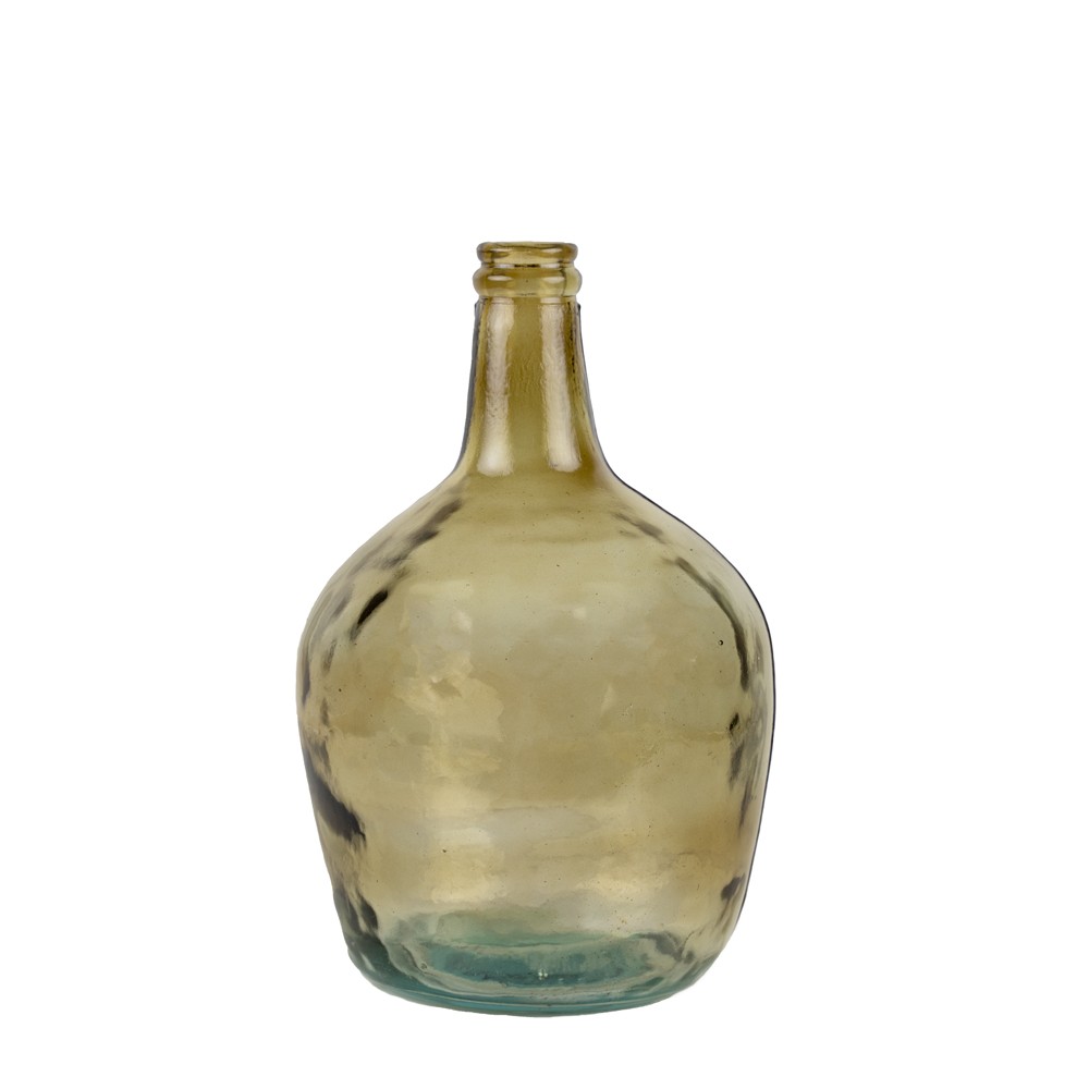 Jantarová skleněná váza z recyklovaného skla 4L - Ø19*31cm Mars & More