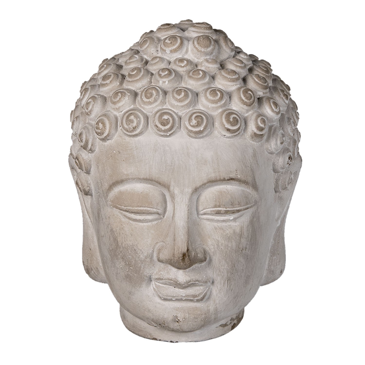 Dekorace šedá hlava Buddhy S - 13*14*17 cm Clayre & Eef