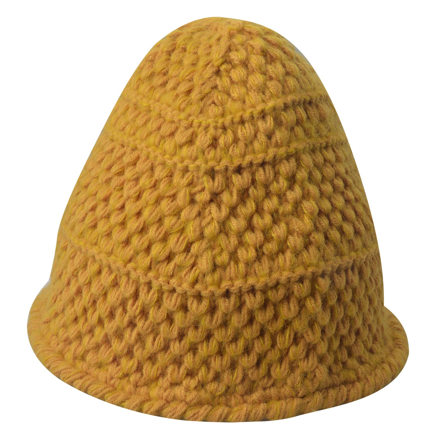 Žlutá pletená zimní čepice- 20 cm Clayre & Eef