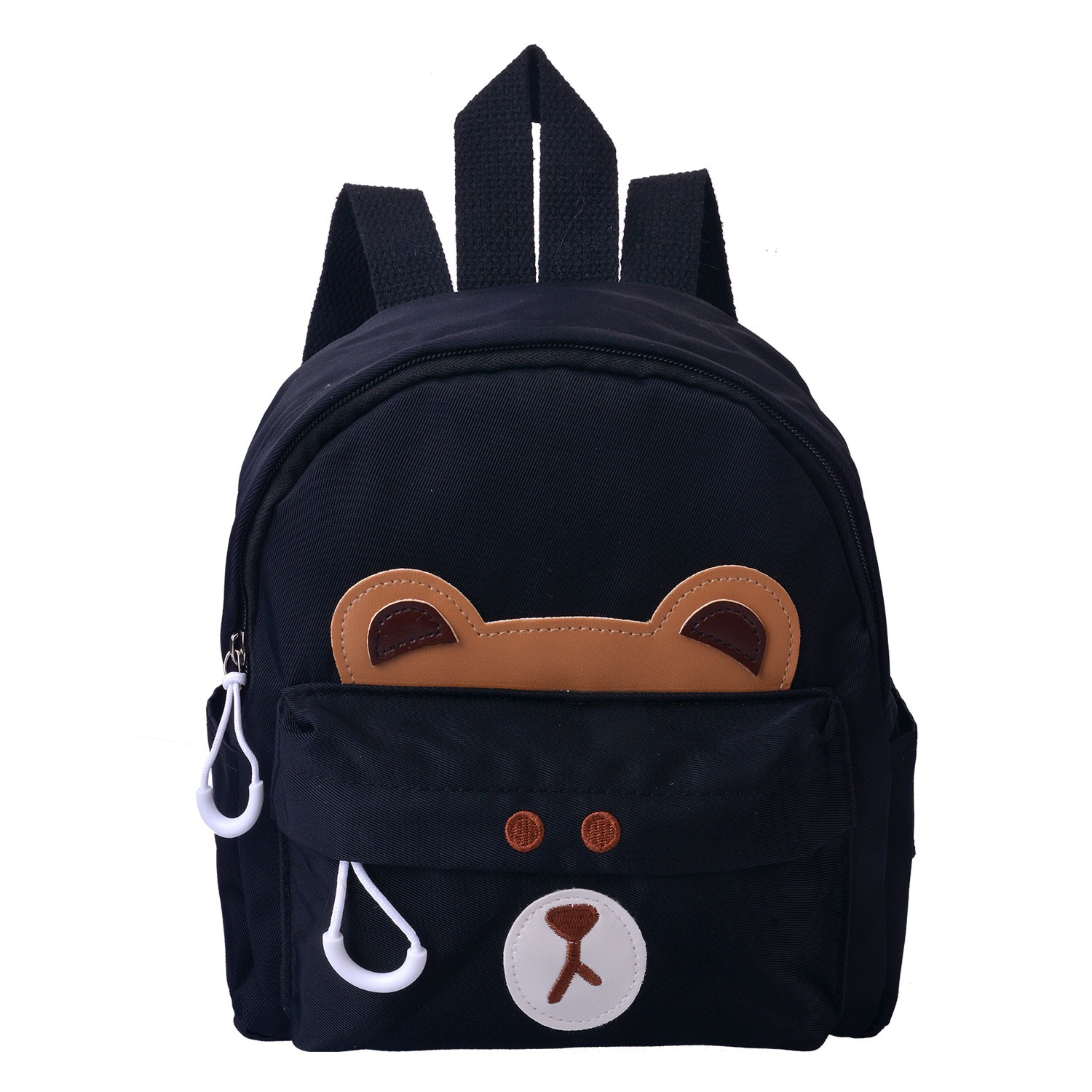 Černý dětský batoh s medvídkem - 21*9*23 cm Clayre & Eef