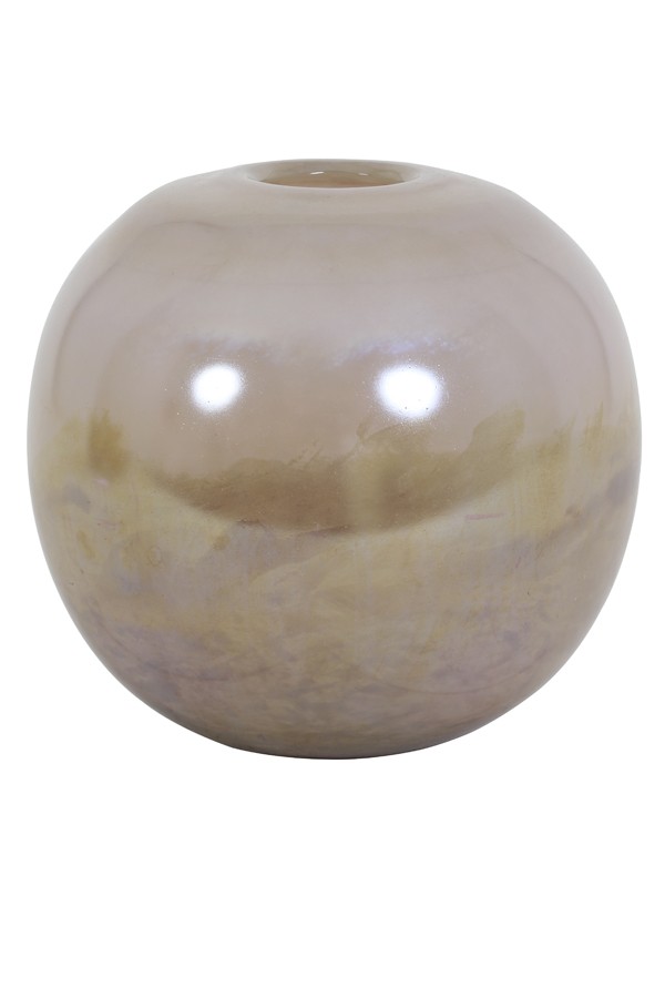 Růžová skleněná perleťová váza Favaro L - Ø 20*19 cm Light & Living