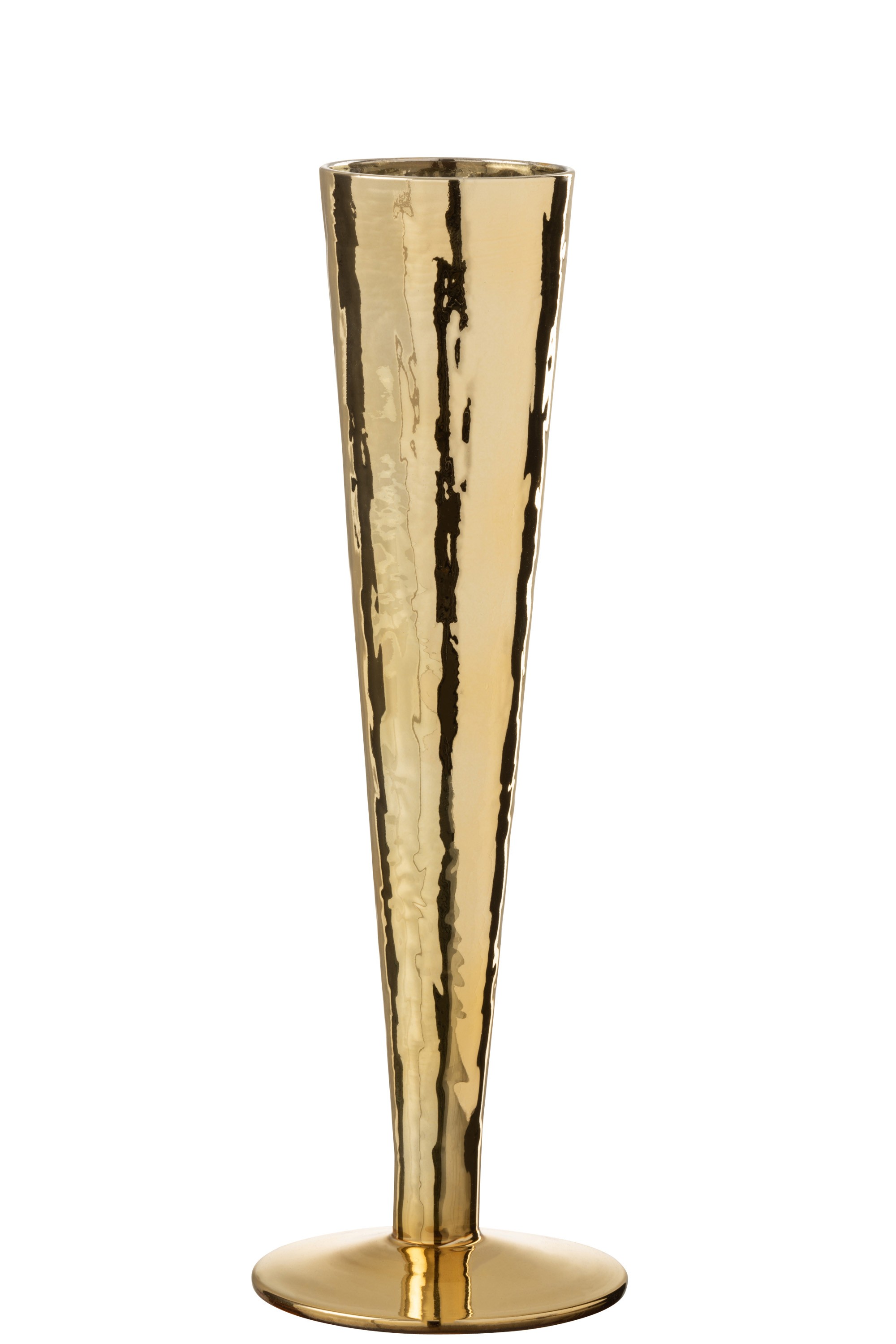 Zlatá sklenička na šampaňské Glass golden - Ø 7*23 cm J-Line by Jolipa
