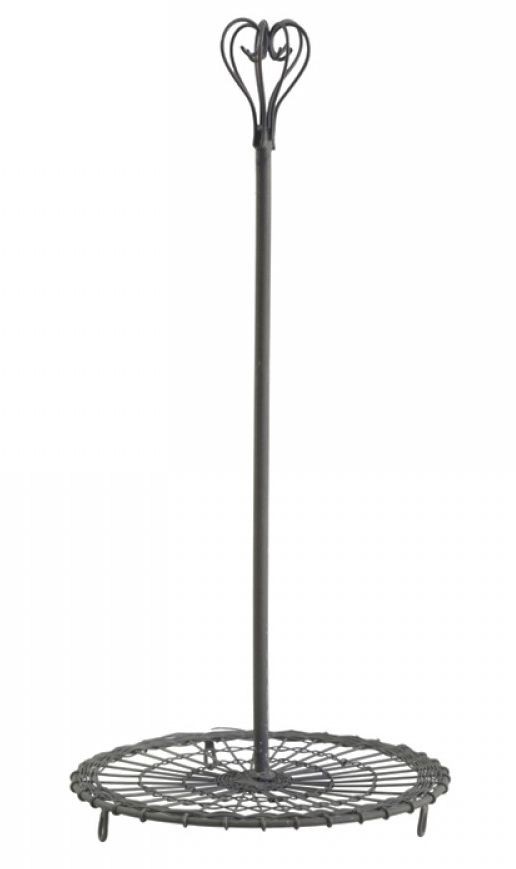 Zinkový kovový stojan na kuchyňské utěrky s ozdobou Fill - Ø 16*33 cm Chic Antique