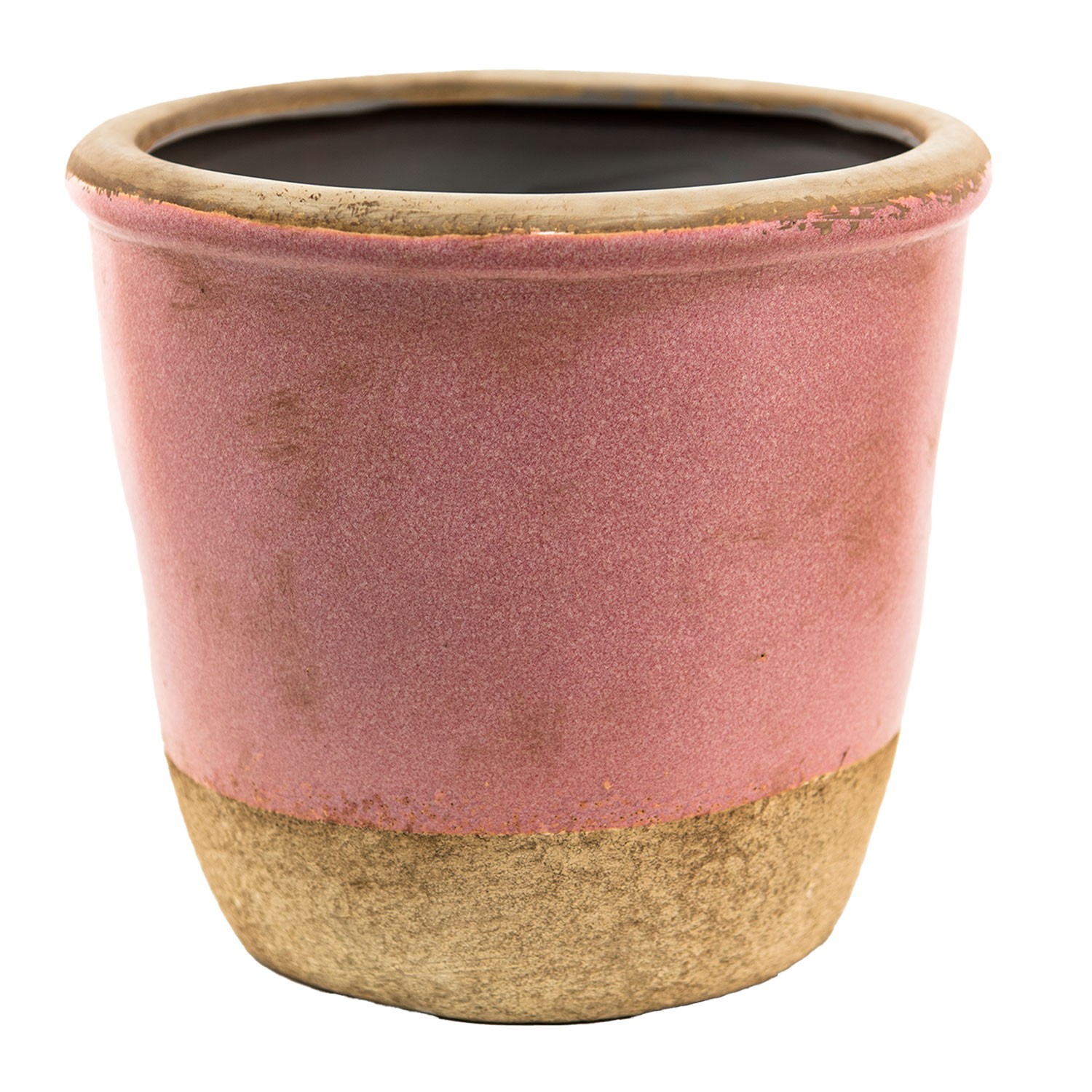 Růžovo-béžový keramický obal na květináč Pinae L - Ø 16*15 cm Clayre & Eef