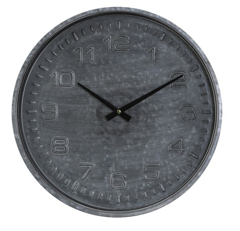 Šedé nástěnné hodiny Ricard grijs - Ø39*5 cm Light & Living
