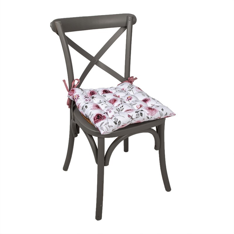 Bavlněný podsedák s růžemi Rustic Rose - 40*40*4 cm