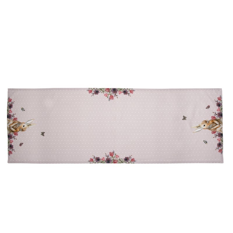 Bavlněný běhoun na stůl s králíčkem Happy Bunny - 50*140 cm