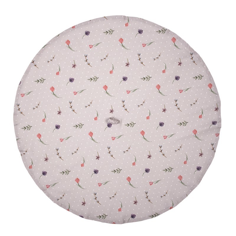Béžová bavlněná kulatá utěrka Happy Bunny - Ø 80 cm
