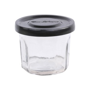 Skleněná dóza s černým víčkem French Jam - Ø 7,5*5,5 cm