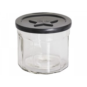 Skleněná dóza s černým víčkem French Jam - Ø 13*11 cm