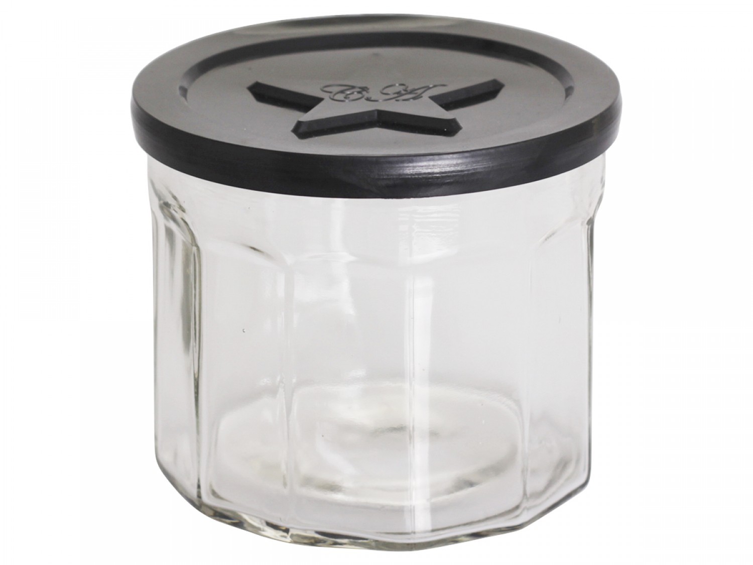 Skleněná dóza s černým víčkem French Jam - Ø 13*11 cm