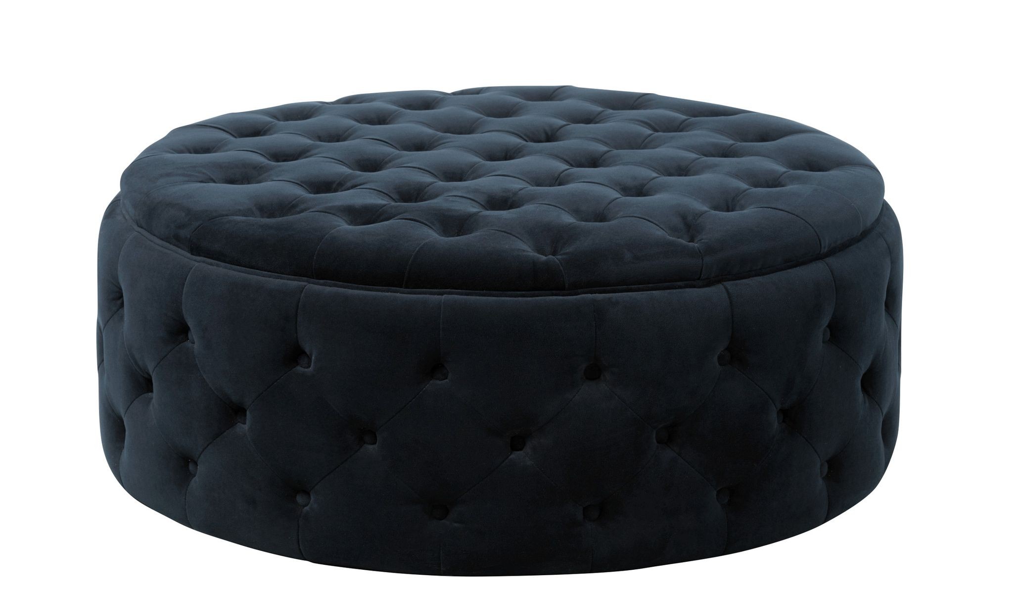 Antracitový sametový designový sedák Wilson - Ø 100*40cm