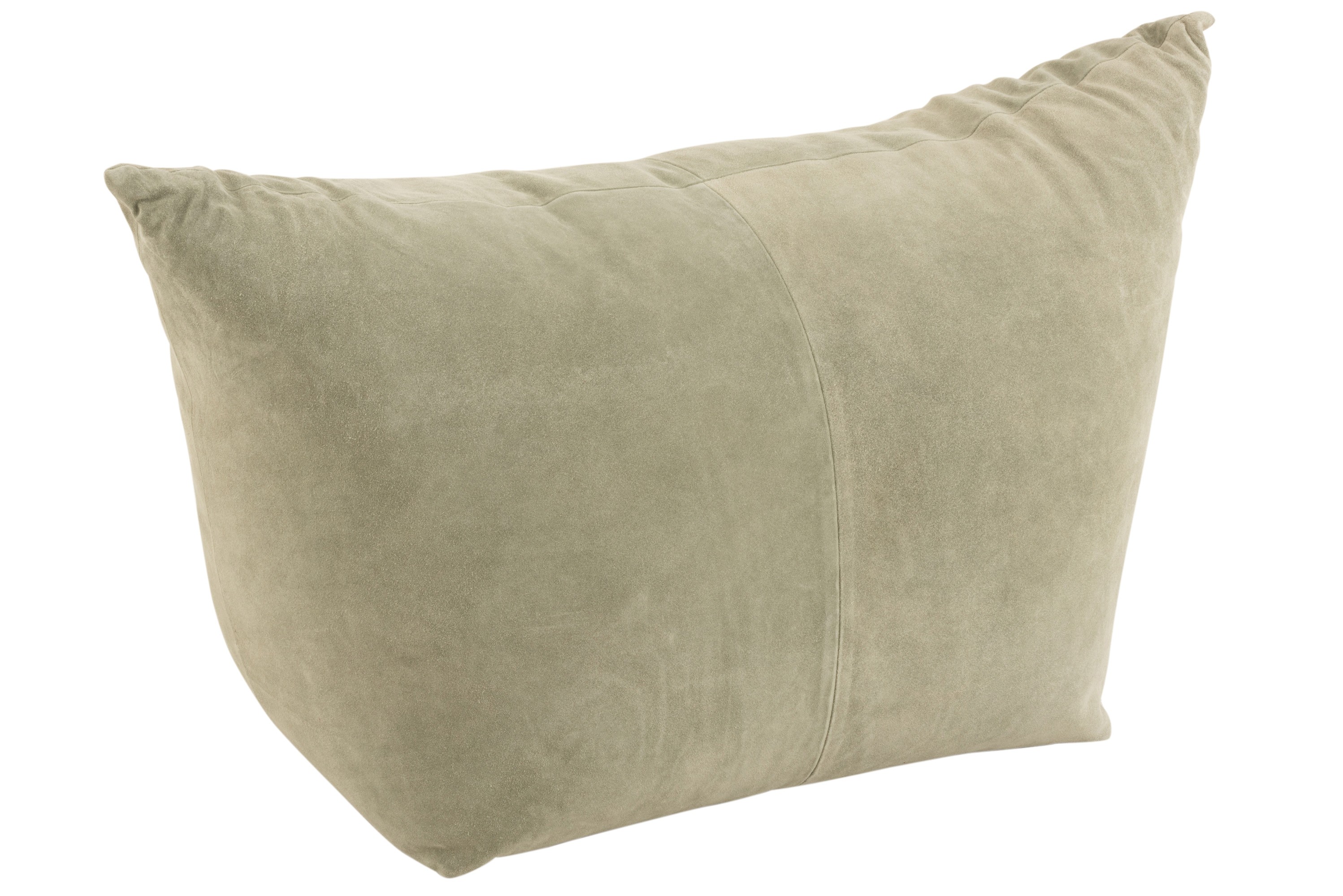 Béžovo-zelený kožený puf / sedák Pouf cross low - 80*45*54cm