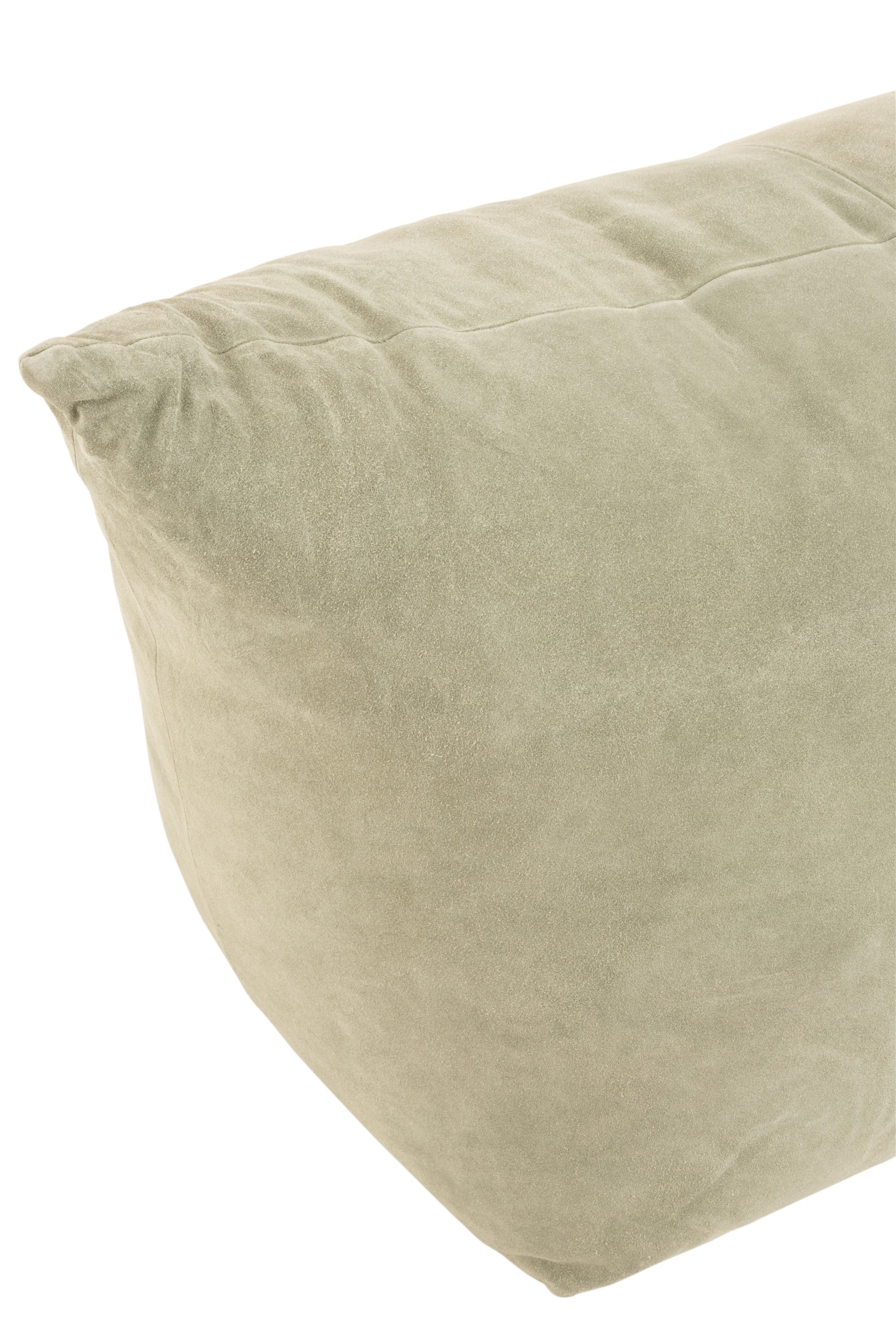 Béžovo-zelený kožený puf / sedák Pouf cross low - 80*45*54cm