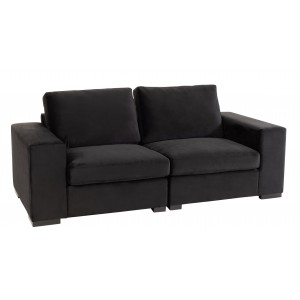 Černá 2-místná sametová pohovka Nalmi black - 212*98*68cm