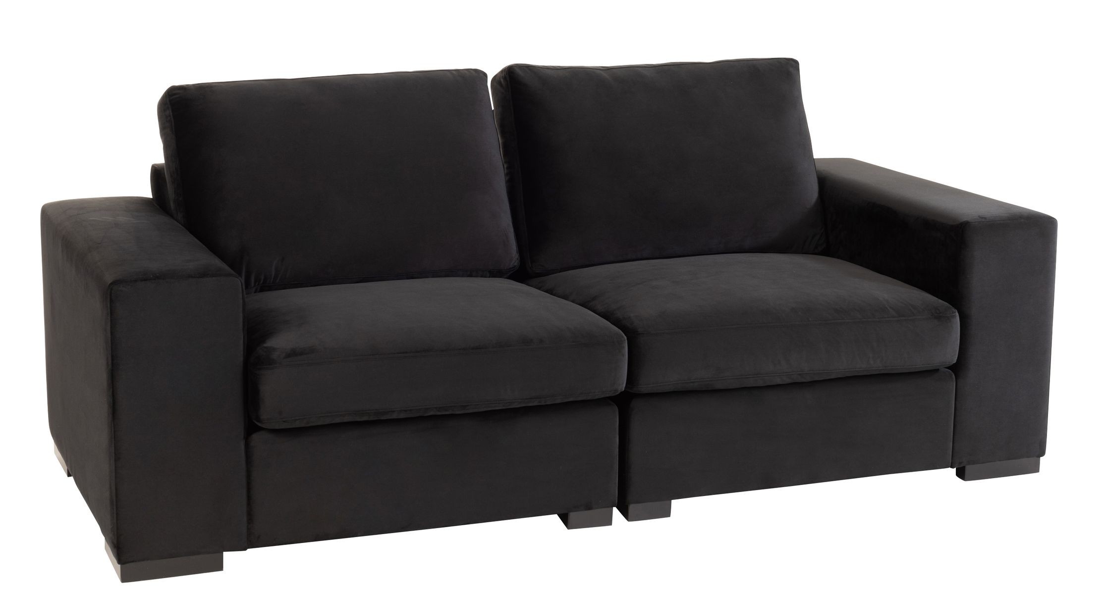 Černá 2-místná sametová pohovka Nalmi black - 212*98*68cm