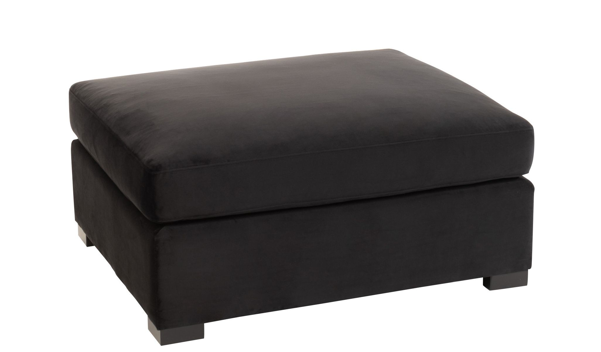 Černá sametová podnožka Nalmi black - 113*100*60cm