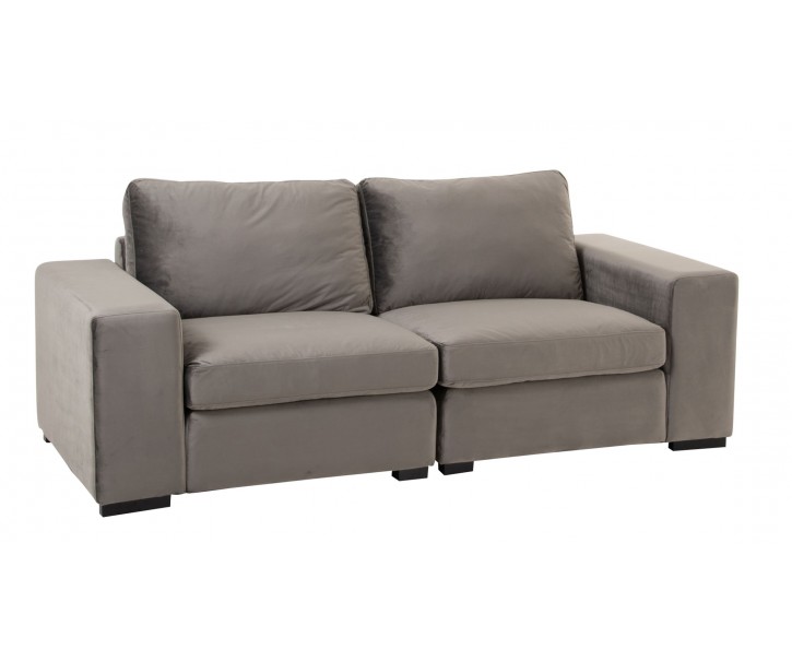 Šedá 2-místná sametová pohovka Nalmi grey - 212*98*86cm