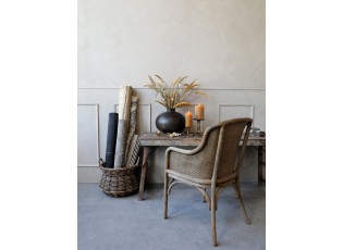Antik dřevěná židle s výpletem a opěrkami Old French chair - 56*56*91 cm 