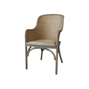 Antik dřevěná židle s výpletem a opěrkami Old French chair - 56*56*91 cm 