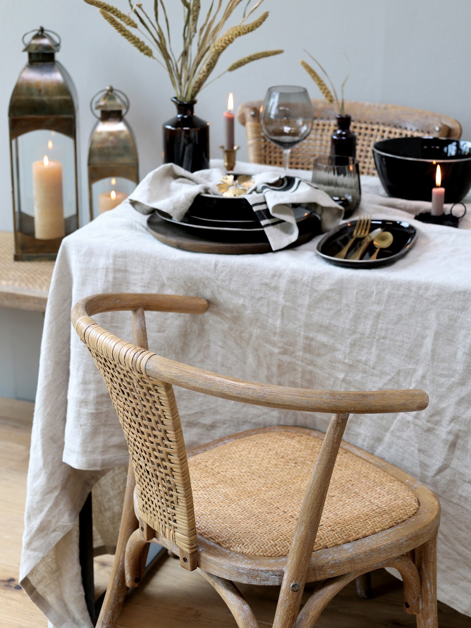 Přírodní ratanová židle s opěrkami Wicker seat - 50*45*79 cm 