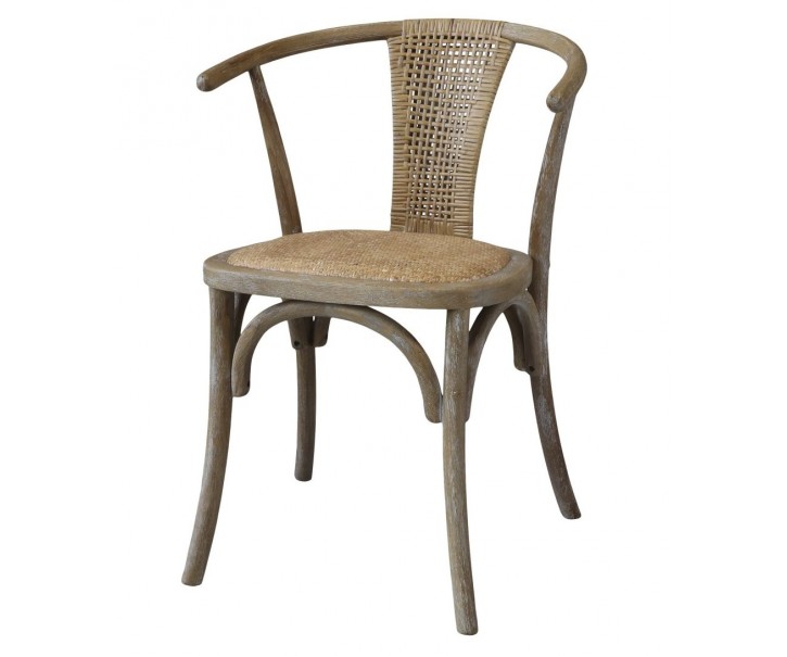 Přírodní ratanová židle s opěrkami Wicker seat - 50*45*79 cm 