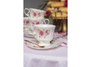 Porcelánový šálek s podšálkem Garden IV - 12*9*8 / Ø 15*1 cm / 200 ml