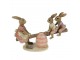Velikonoční dekorace králíků na houpačce - 20*7*13 cm