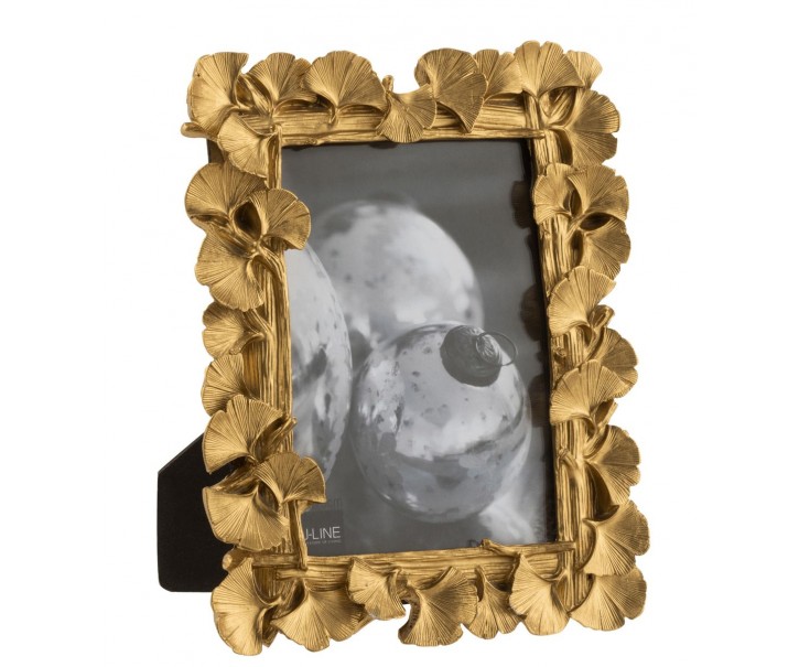 Zlatý dekorativní fotorámeček s listy Ginko - 16*2*20 cm / 10*15cm