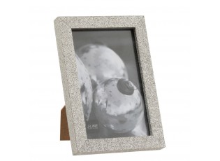 Stříbrný dekorativní fotorámeček s flitry Glitter silver - 12*1,5*17 cm / 10*15cm