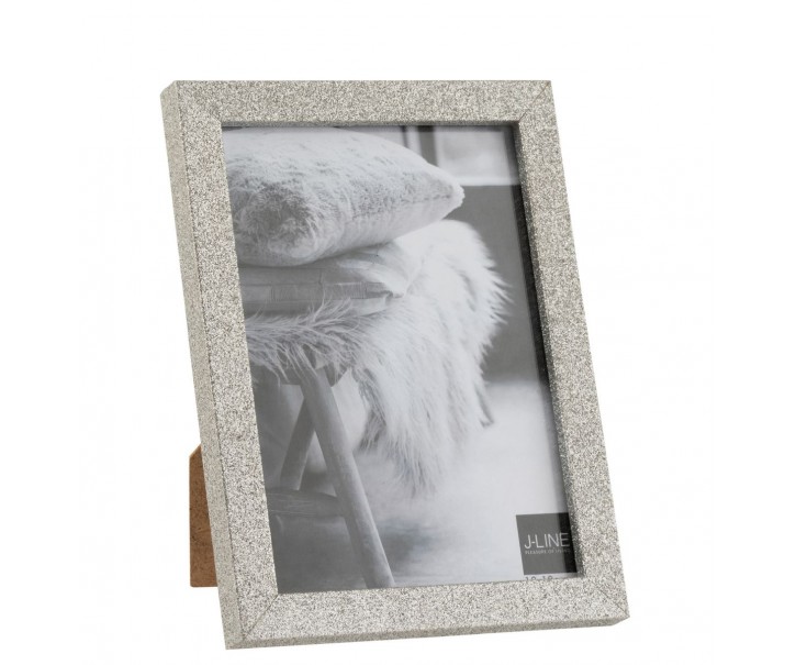 Stříbrný dekorativní fotorámeček s flitry Glitter silver - 15*2*20 cm / 13*18cm