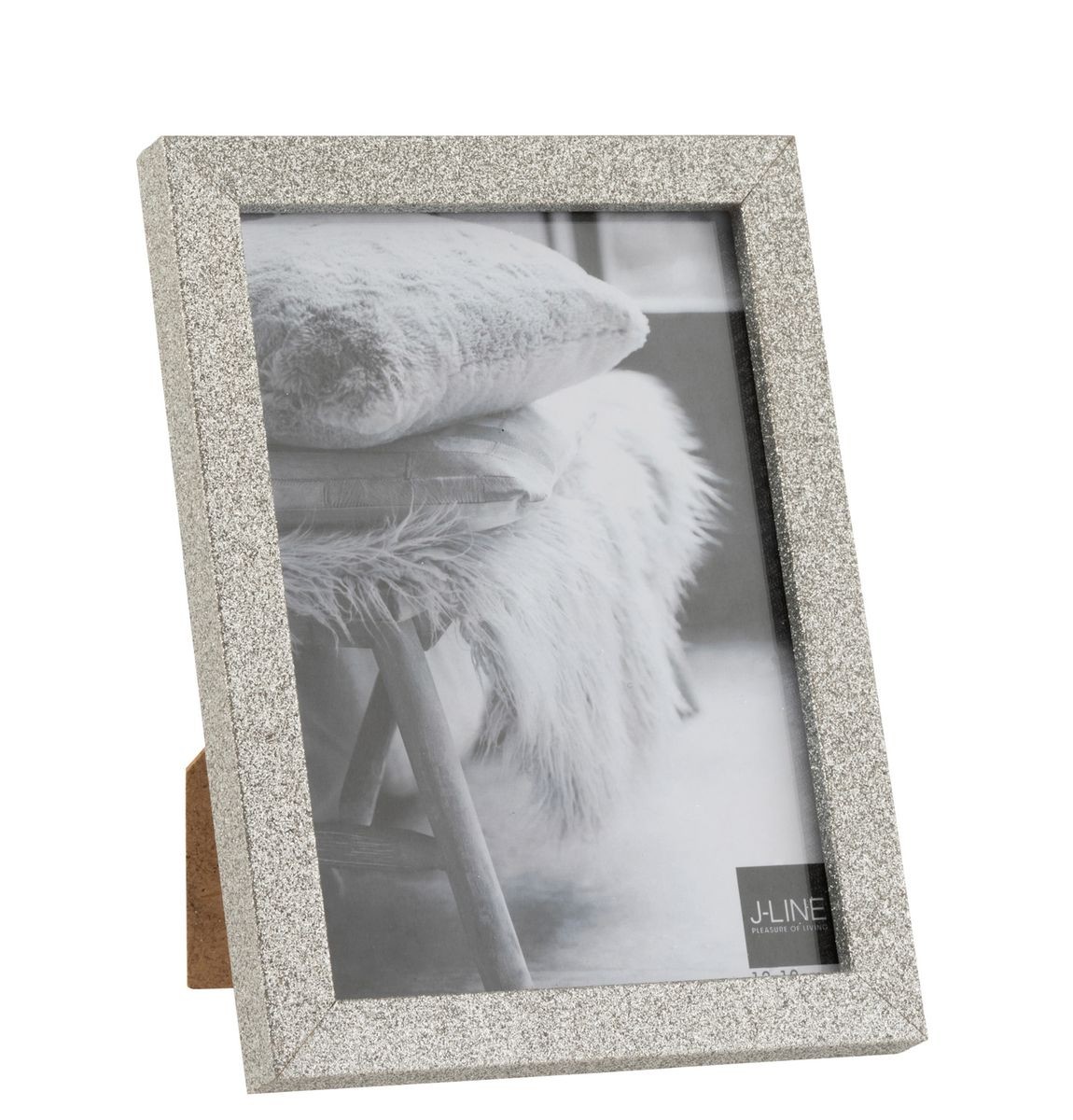 Stříbrný dekorativní fotorámeček s flitry Glitter silver - 15*2*20 cm / 13*18cm