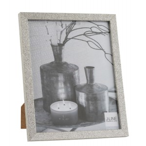 Stříbrný dekorativní fotorámeček s flitry Glitter silver - 22*2*27 cm / 20*25cm