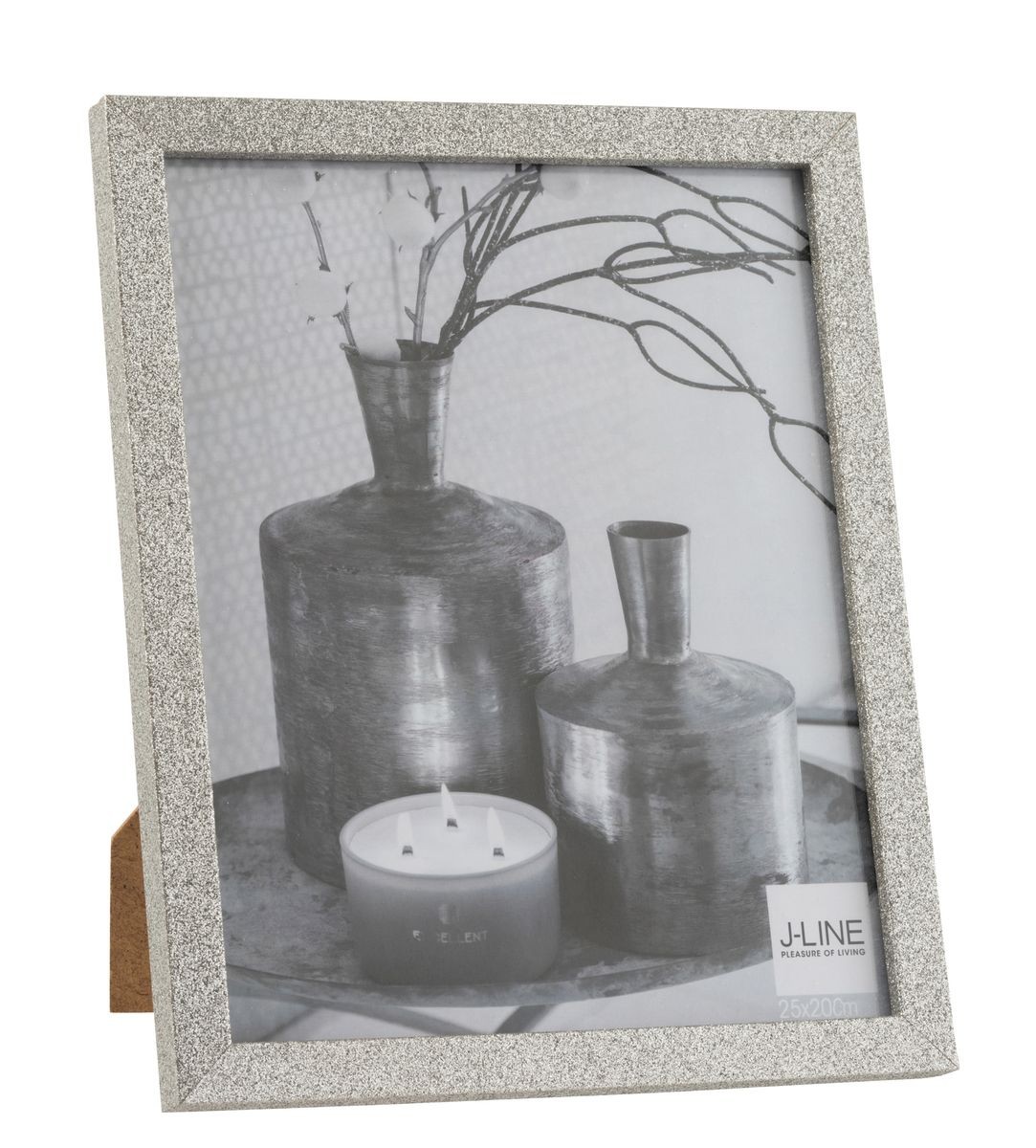 Stříbrný dekorativní fotorámeček s flitry Glitter silver - 22*2*27 cm / 20*25cm