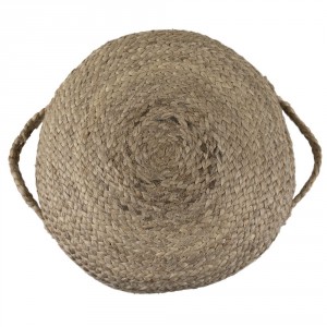 Přírodní kulatý jutový sedák s uchy Pione - Ø 40*15 cm