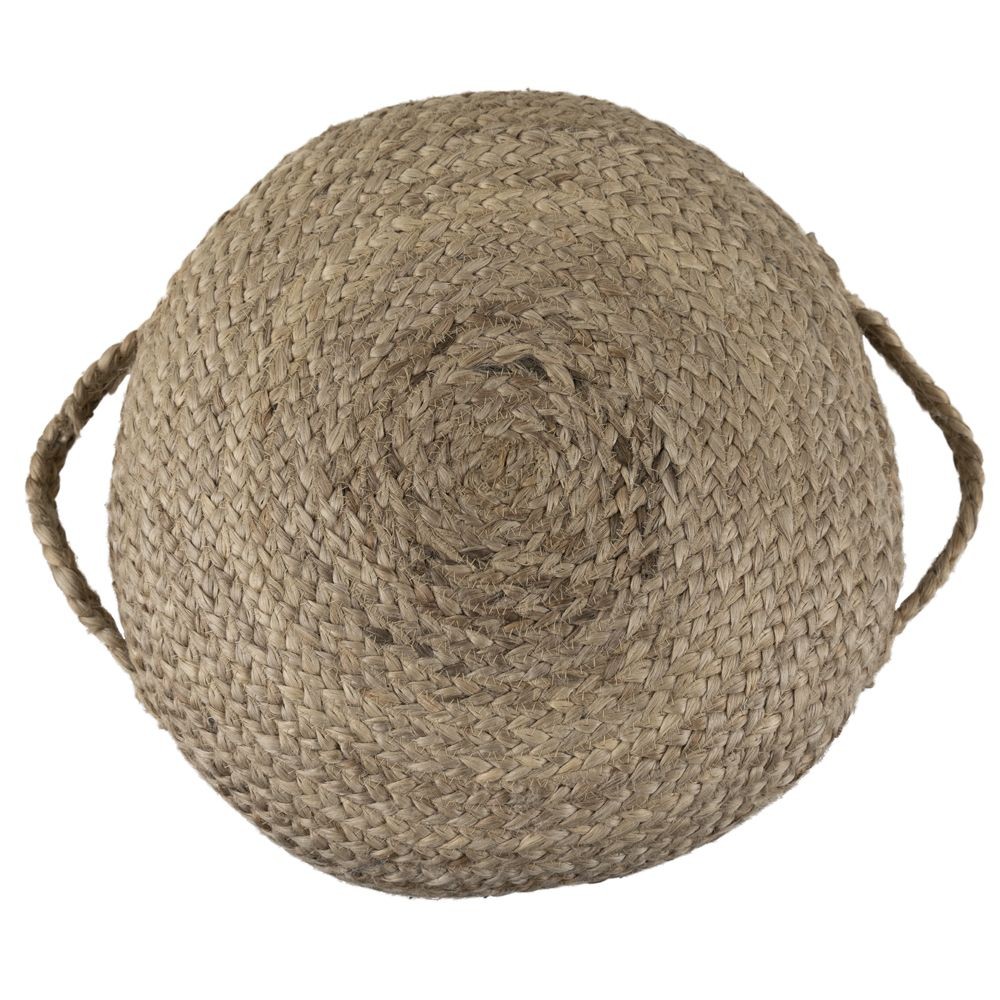 Přírodní kulatý jutový sedák s uchy Pione - Ø 40*15 cm