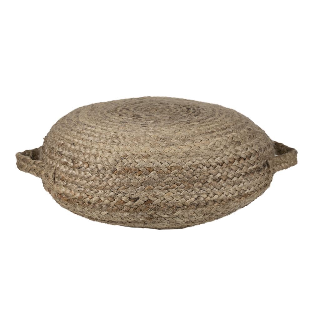 Přírodní kulatý jutový sedák s uchy Pione - Ø 40*15 cm