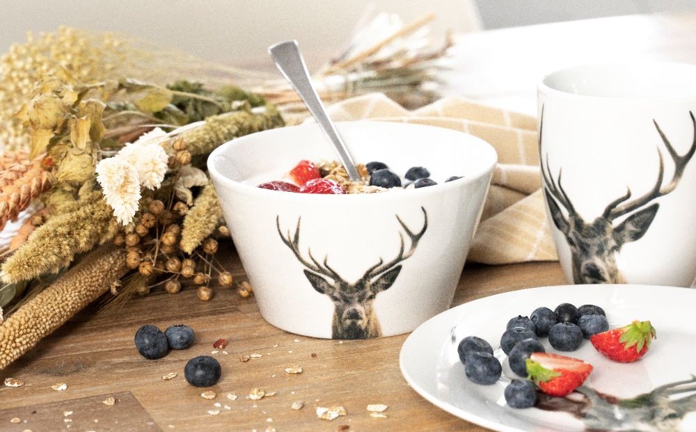Porcelánový hrnek s jelenem Red Deer - 12*9*10cm/0,4L