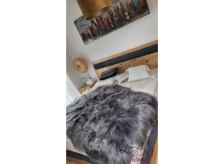 Přehoz přes postel šedá ovčí kůže z Islandské ovce - 130*200cm