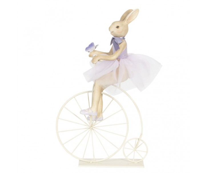 Dekorace králičí slečny v sukýnce na kole - 30*9*33 cm