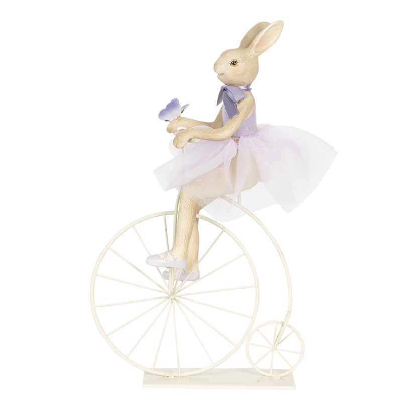 Dekorace králičí slečny v sukýnce na kole - 30*9*33 cm Clayre & Eef